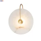 IWHD мраморная настенная лампа в скандинавском стиле, светодиодный светильник для спальни, ванной комнаты, зеркала, креативные Современные Настенные светильники для домашнего освещения