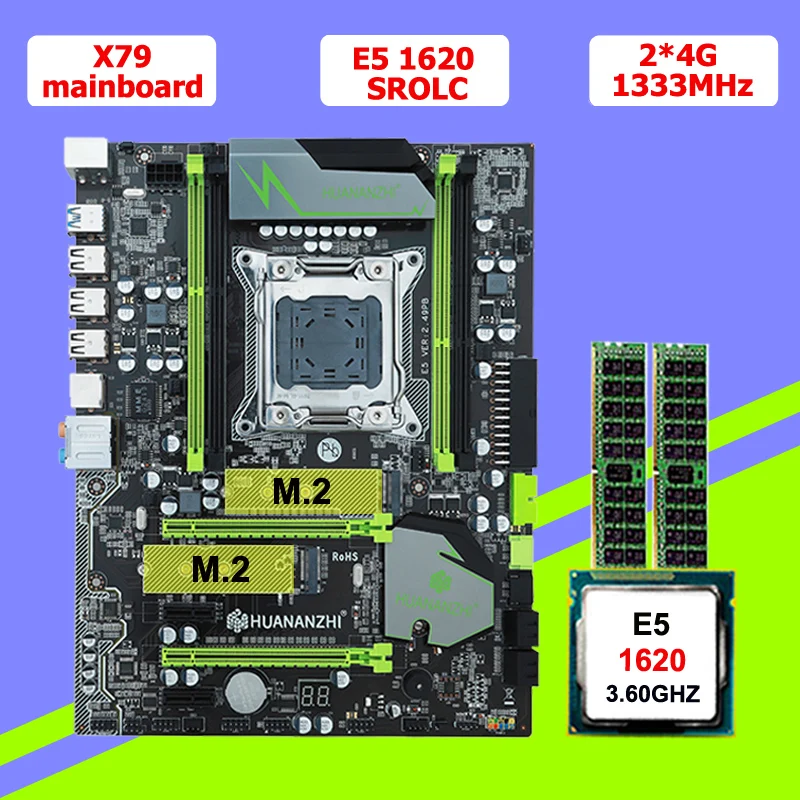Материнская плата HUANAN V2.49 X79 cpu ram combos Xeon E5 1620 SROLC cpu(2*4G) 8G DDR3 RECC memorry все хорошо Протестировано 2 года гарантии