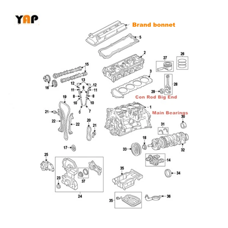Фото Новинка 5AFE STD основной корпус подшипников для TOYOTA SOLUNA VIOS COROLLA AE100 AE110 5AFE 11704 л L4 16010-11011 15010-13041 15030- №2