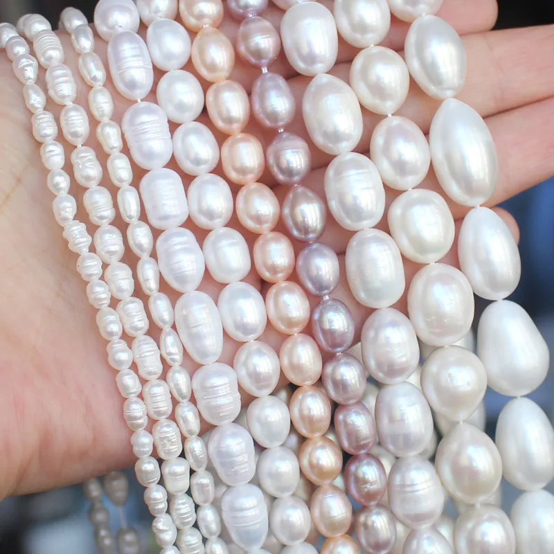 100% натуральные пресноводные жемчужные овальные бусины россыпью для