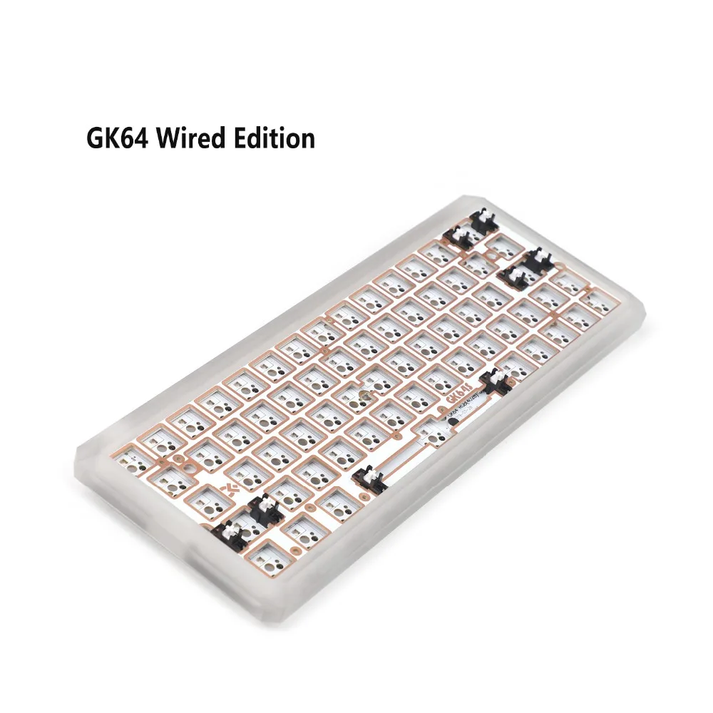 GK64 GK64S клавиатура комплект CNC деревянный корпус Bluetooth Проводная пластина pcb