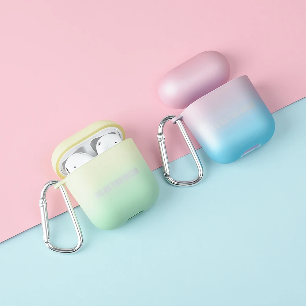 Градиентные радужные цветные кожухи головных телефонов для AirPods 2nd Aurora Жесткий Чехол для ПК Apple Airpods 1 Air Pods 2 защитный рукав