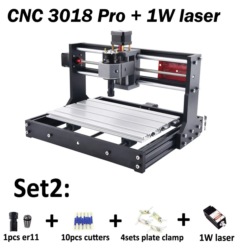 3018Pro with 1000MW CNC3018PRO с ER11, мини лазерная гравировальная машина, CNC3018 Pcb фрезерный станок, деревянный маршрутизатор, лазерная гравировка, cnc 3018, лучшая игрушка - Цвет: 3018Pro with 1000MW