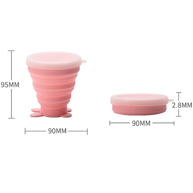 

4PCS 200ML Travel Portable Folding Cup Telescopic Wash Cup High Temperature Silicone Folding Cup Outdoor Sports Bottle