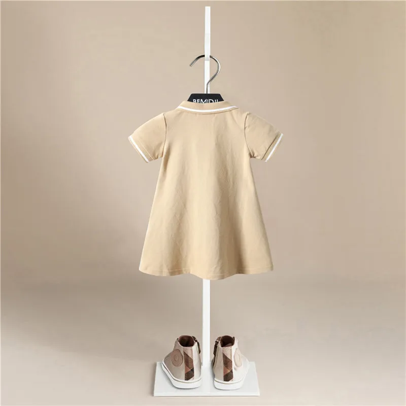 Платье для девочек Коллекция 2020 года Летнее однотонное платье с короткими