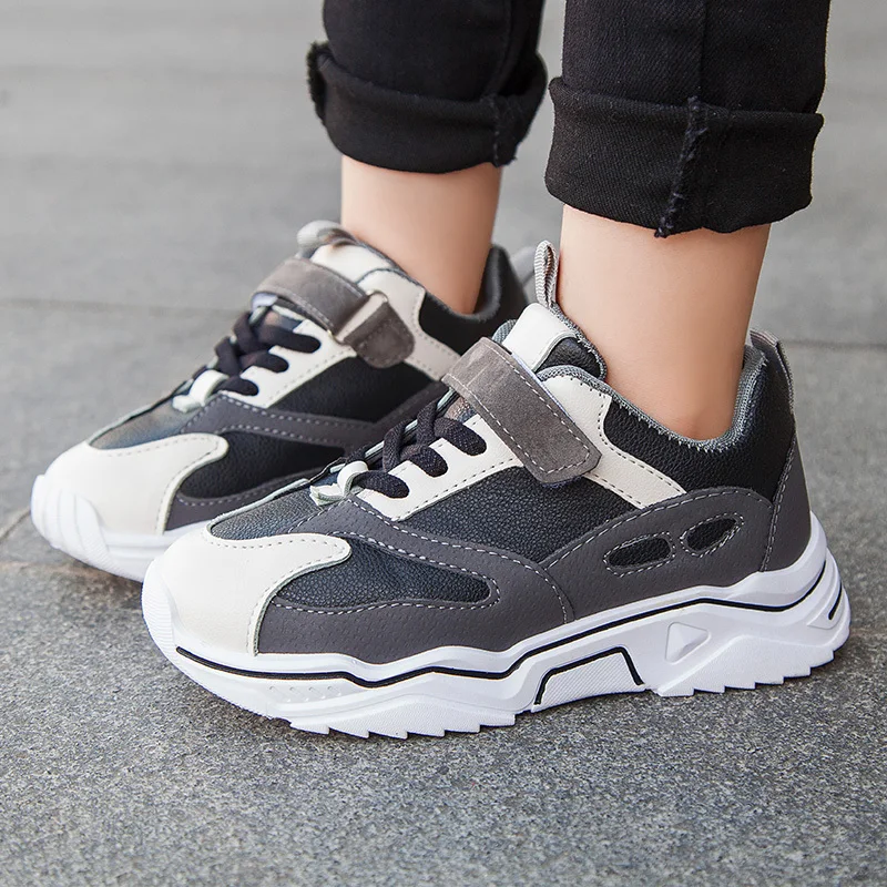 Осенние модные кроссовки для мальчиков и девочек кожаные малышей маленьких