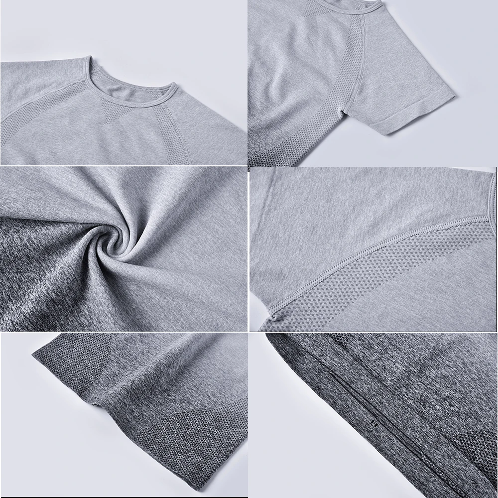 Женские рубашки для йоги с эффектом омбре бесшовный спортивный укороченный топ