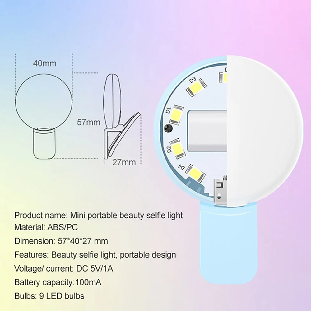 Portable Selfie Flash Led Clip-on Mobile Phone Light Night Enhancing Fill Female Anchor Beauty Self-timer Lamp New | Мобильные