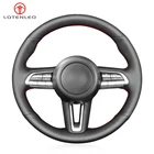 Ручное шитье LQTENLEO из натуральной кожи черного цвета для Mazda 3 Axela чехол рулевого колеса автомобиля 2019 2020 CX-30 2020 MX-30 2020