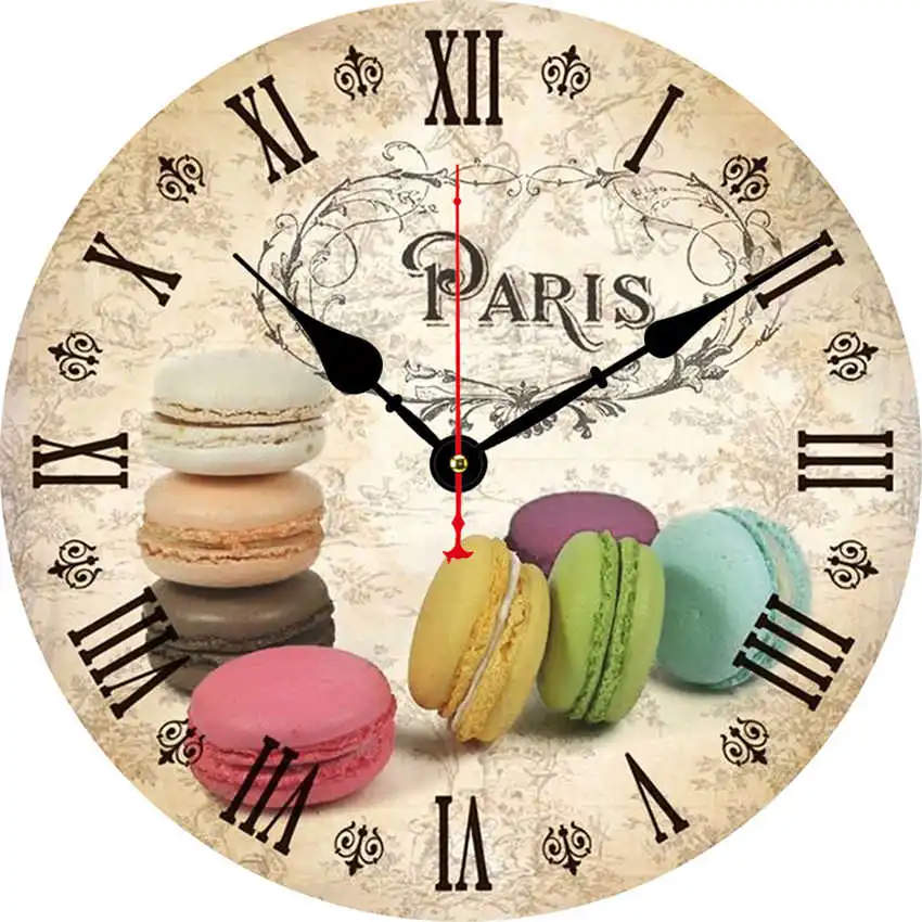 Cake Clock M Цветочные антикварные настенные часы, настенные часы в винтажном стиле, большие часы настенные, круглые Horloge, ретро деревенские декоративные - Цвет: Cake Clock M