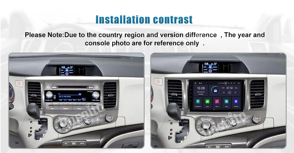Dasaita " 1din Автомагнитола Android 9,0 для Toyota Sienna XL30 мультимедиа 2010 2011 2012 2013 Встроенный gps 4K 1080P