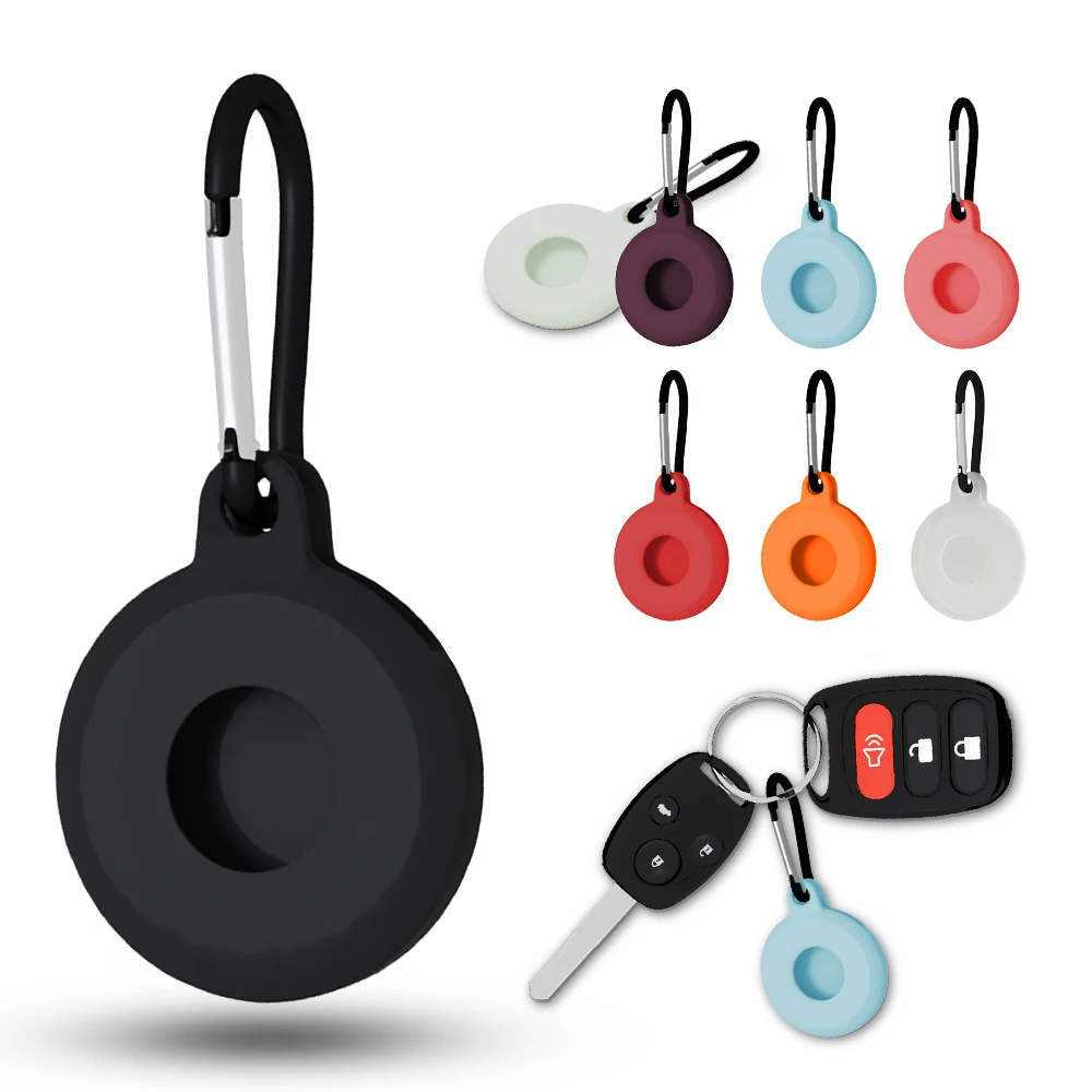 

Silicone Carry Case Protective Skin Cover with Keychain For Apple Airtags Bluetooth Wireless Tracker Protector Coque Accessories