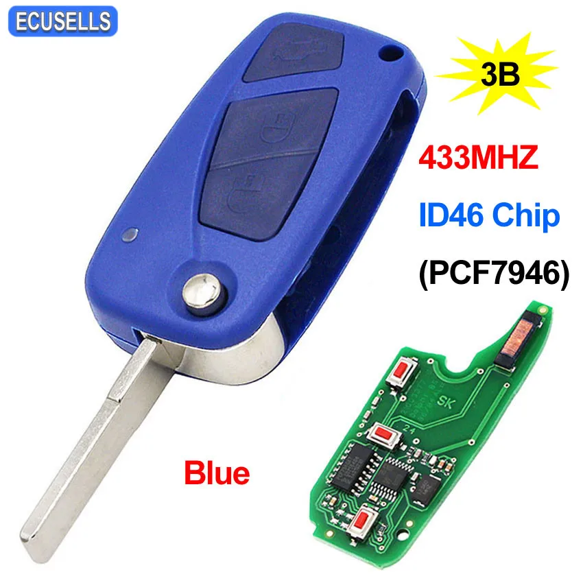 3 кнопки Складной флип пульт умный Автомобильный ключ 433 МГц ID46 PCF7946 чип Uncut Blade для
