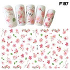 Наклейки для ногтей с алфавитом, переводные наклейки для ногтей, аксессуары для рукоделия, 3d Персиковый Цветок, цветы для ногтей, наклейки маникюрная наклейка для ногтей