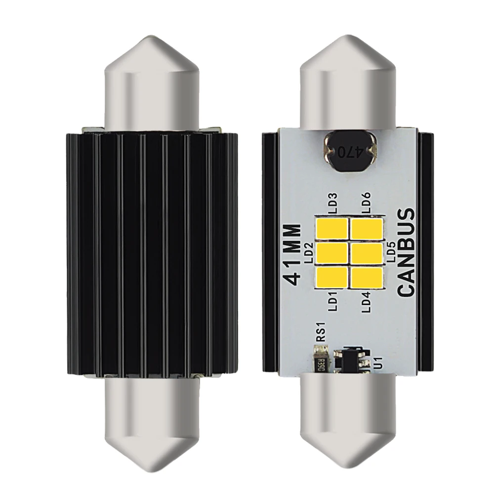 СВЕТОДИОДНАЯ Гирлянда AUXITO C5W, 31 мм, 36 мм, 41 мм, C10W, светодиодная лампа, чип 3020, лампа для чтения в салоне автомобиля, белый, 6000k, без ошибок, 2 шт.