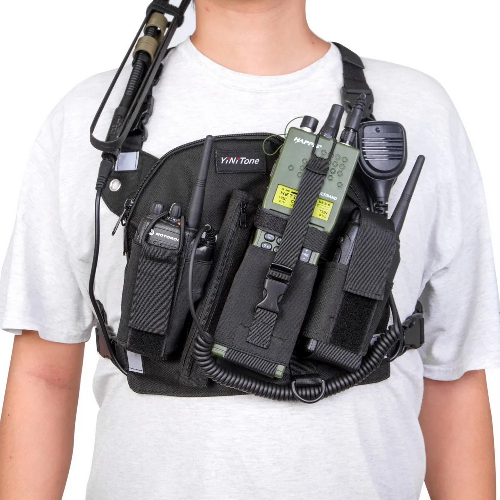 YiNiTone Chest Bag Vest Chest Rig Pouch bag Walkie Talkie Radio Chest Bag Pack For Baofeng UV-5R TYT wouxun Walkie Talkie