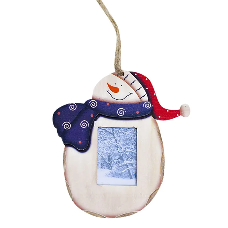 Снеговик деревянные декоративные элементы деревенская Новогодняя фоторамка