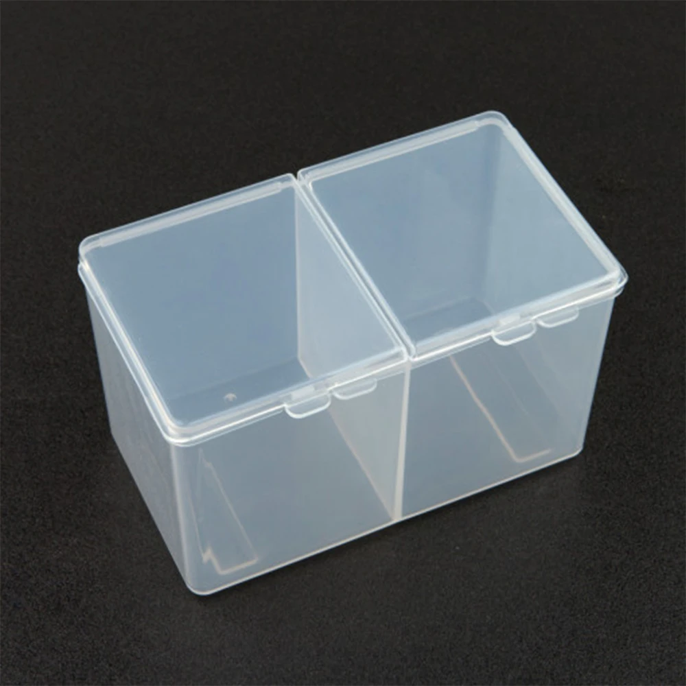 

Factory Wholesale Sample 1pcs Double Grids Transparent Cotton Sheet Storage Make-Up Pad Swab Box Accessory Nails Salon