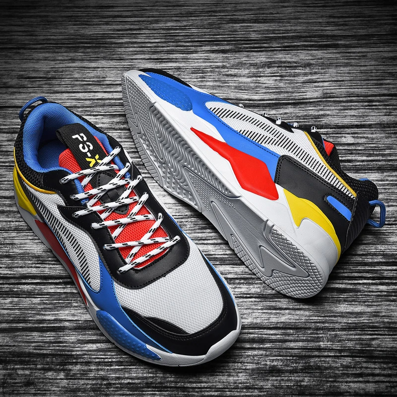 

Men Sneakers Lover Thick Sole Platform Vulcanize Man Mixed Color Dad Shoes Trainers Loafers Big Size 36-46 Zapatos Hombre Mesh