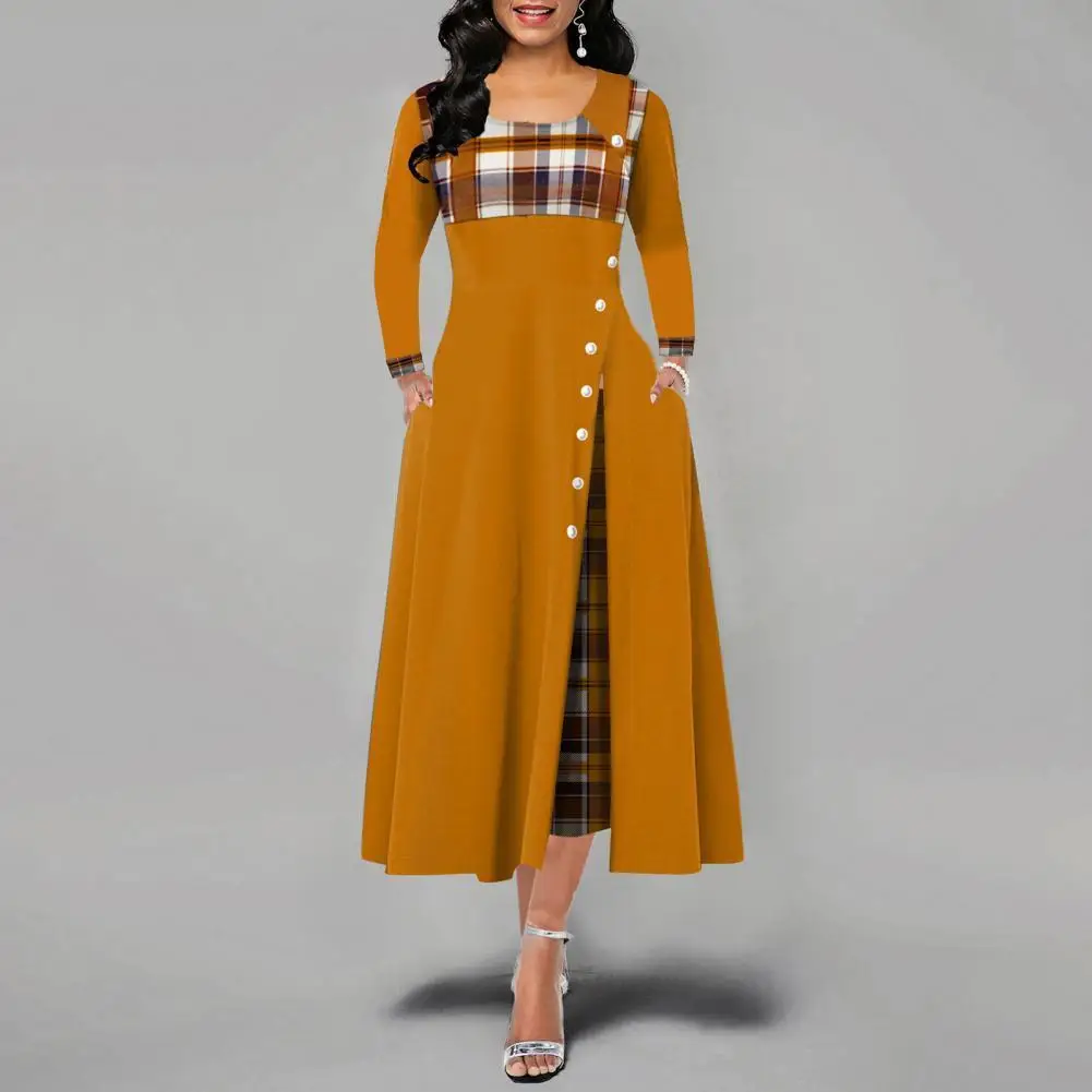 

Lady Dress Long Sleeve Elegant Vintage Casual Autumn Dress Autumn Dress for Adult