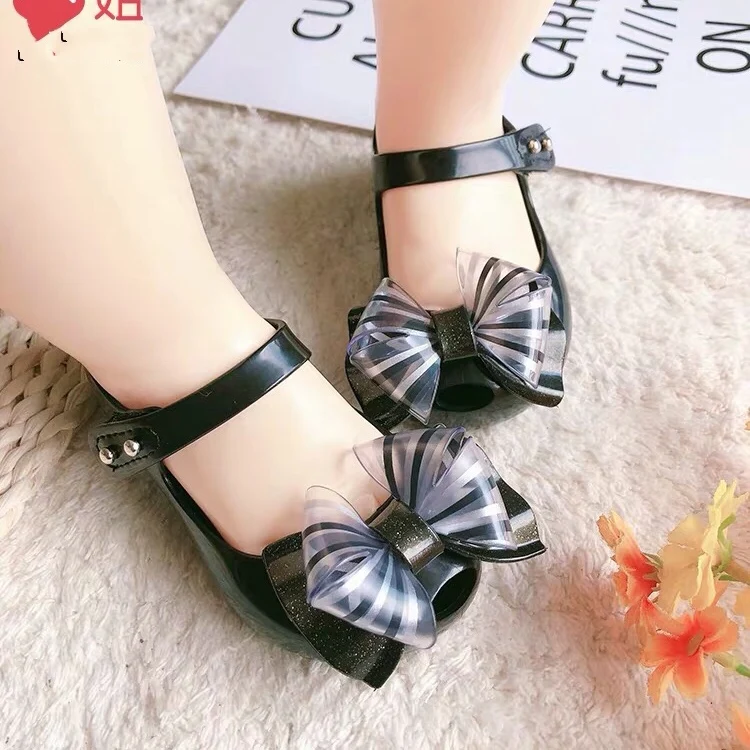 Mini Melissa ultragrl/ новые оригинальные прозрачные сандалии для девочек детские сандалии с бантом детская пляжная обувь Нескользящая обувь для малышей