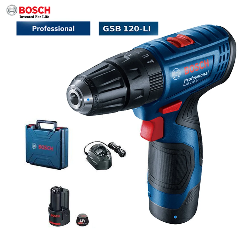 Bosch GSB120-LI аккумуляторная ударная дрель профессиональный электрический литиевая электродрель Скорость Регулируемая бытовой Мощность инструмент