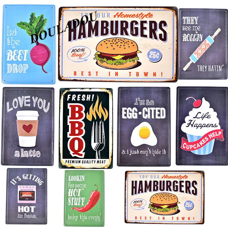 [Douladou] настенное украшение для ресторана кафе бара торт яйцо вещи винтажные