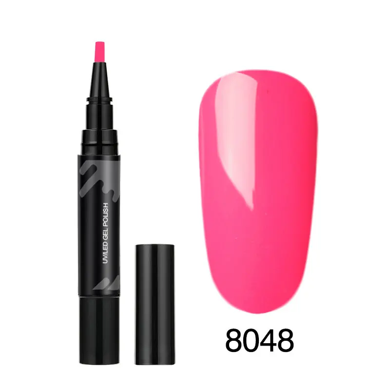 8048 Color LKE 3 Step Nail Gel Art Semi Permanent UV Hybrid Nail Gel Polish Nail Varnish Brush Pen Soak Off 10 seconds fast drying - Цвет: 8048 Color