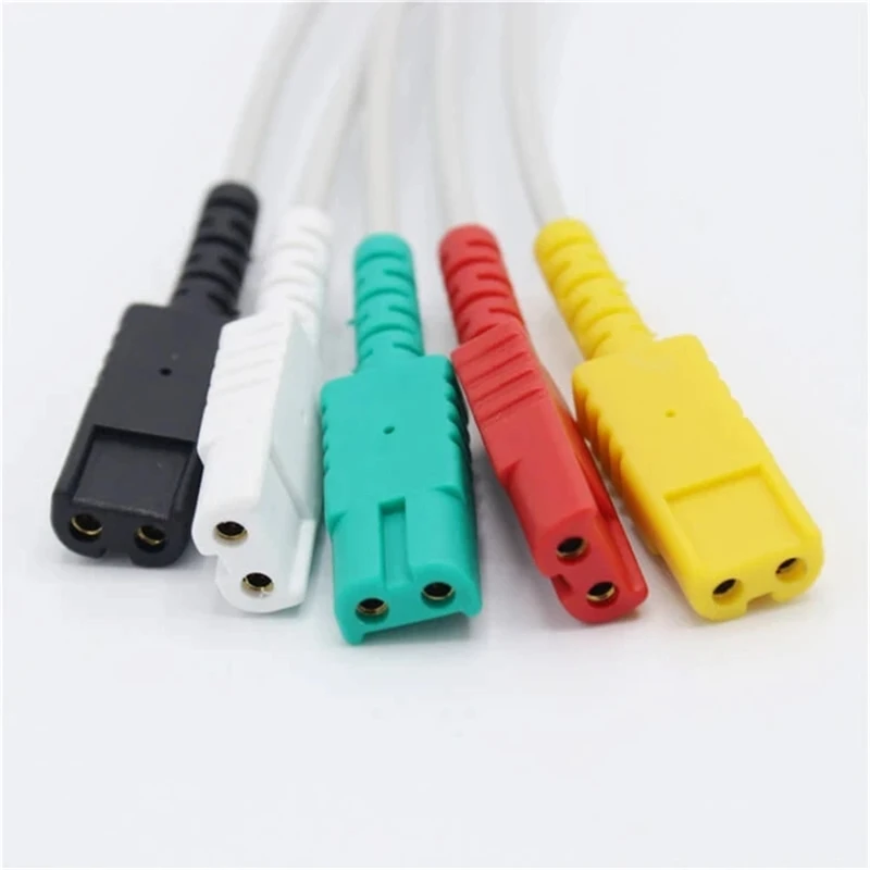 Compatible LL style AAMI ECG Lead Cable Set 5 Wires IEC European Standard Pinch/Grabber |