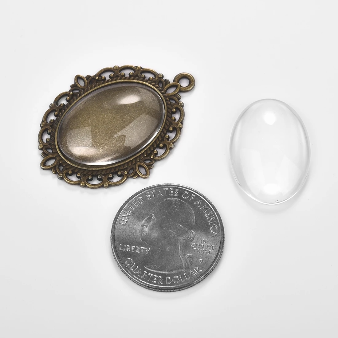 Овальная основа подвески стеклянные кабошоны 18x25 мм для самостоятельного