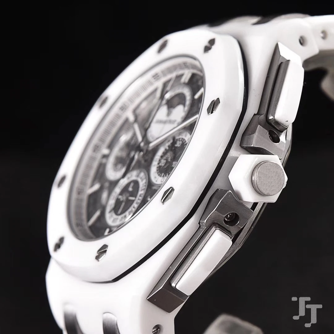 Роскошные брендовые новые мужские часы с хронографом и сапфиром GMT MoonPhase, белые керамические серые черные синие резиновые часы из нержавеющей стали AAA
