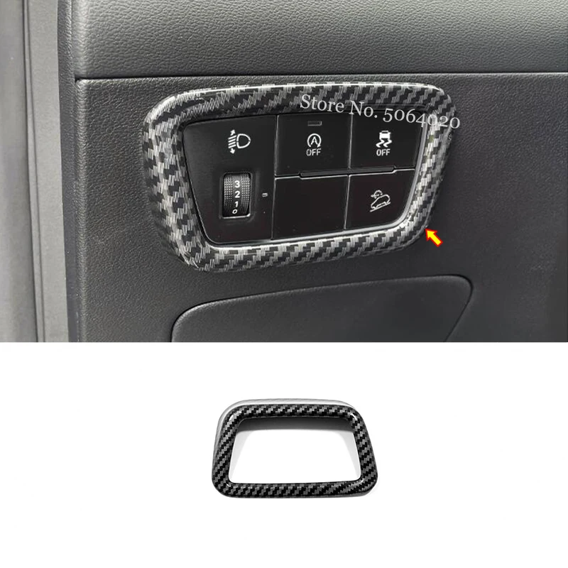 

For Hyundai Tucson NX4 2021 2022 ABS Carbon Car Headlamps Adjustment Switch Cover Trim Sticker Car Accessories Styling 1PCS