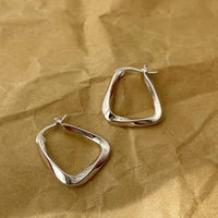 2021 new korean metal round hoop earrings for women fashion cute gold silver color punk charm earring minimalist jewelry brincos