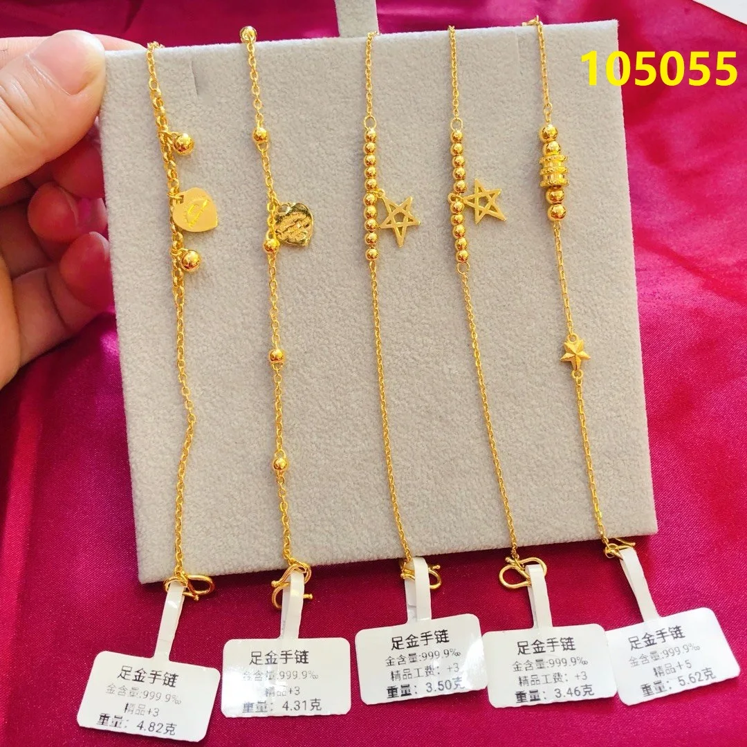 

HX 24K Pure Gold Bracelet Real 999 Solid Gold Bangle Upscale Beautiful Romantic Trendy Classic Jewelry Hot Sell New 2020