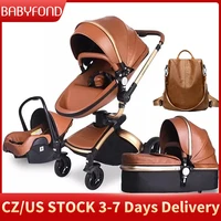 luxury light baby stroller 3 in 1 travel system high land scape stroller with bassinet folding egg carriage for newborn cart 906