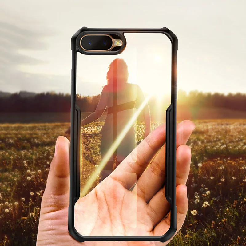 Прозрачный противоударный чехол для OPPO A7 AX7 A5s AX5s A12e акриловый бампер мягкий A5 A3s