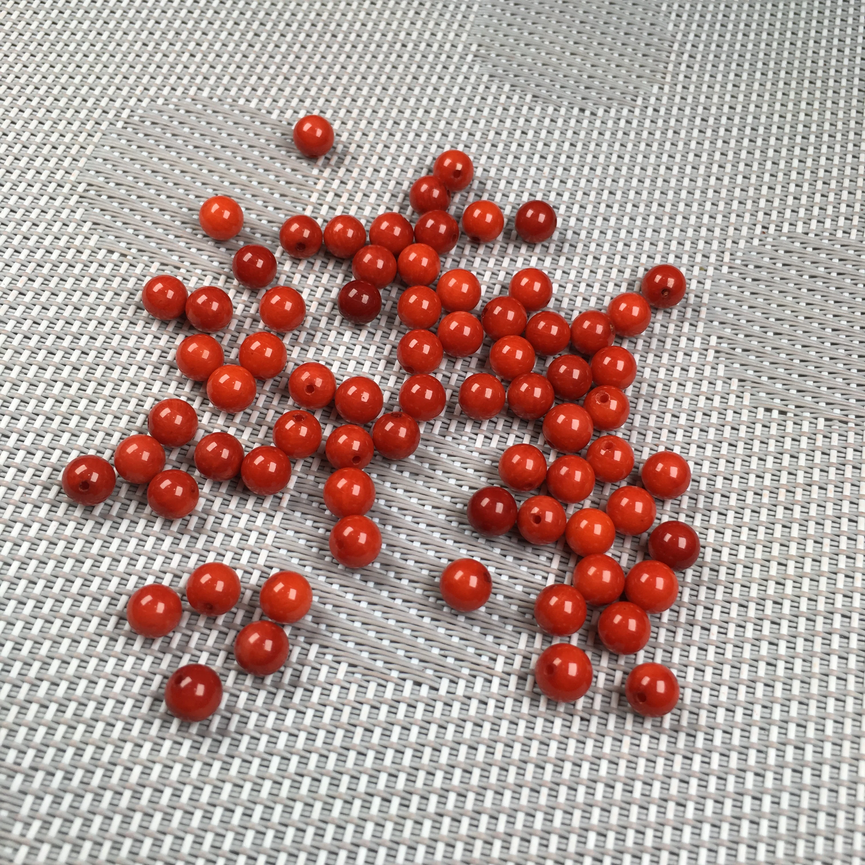 Fashion 1PC Natural Coral Round Cabochon Half Hole Beads for Making Jewelry DIY Stud Earring Accessories Loose Size 8mm | Украшения и
