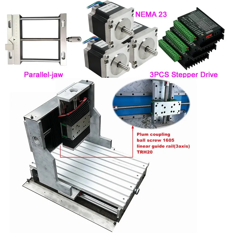 

Linear Guideway CNC Frame Kit 3040 DIY Engraving Milling Machine Square Line Rail Track with NEMA 23 Stepper Motor Driver Vise