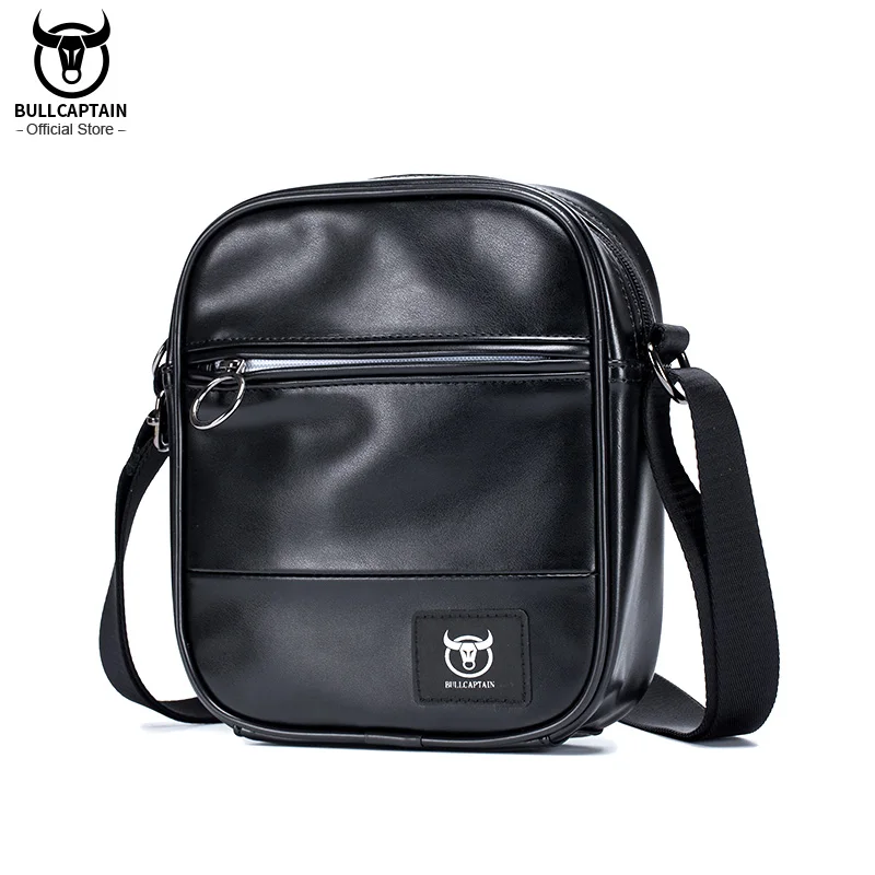 

BULLCAPTAIN Official Authentic New Portable Men's Small Shoulder Bag Casual Fashion Messenger Bags Waterproof Pu Leather Bages