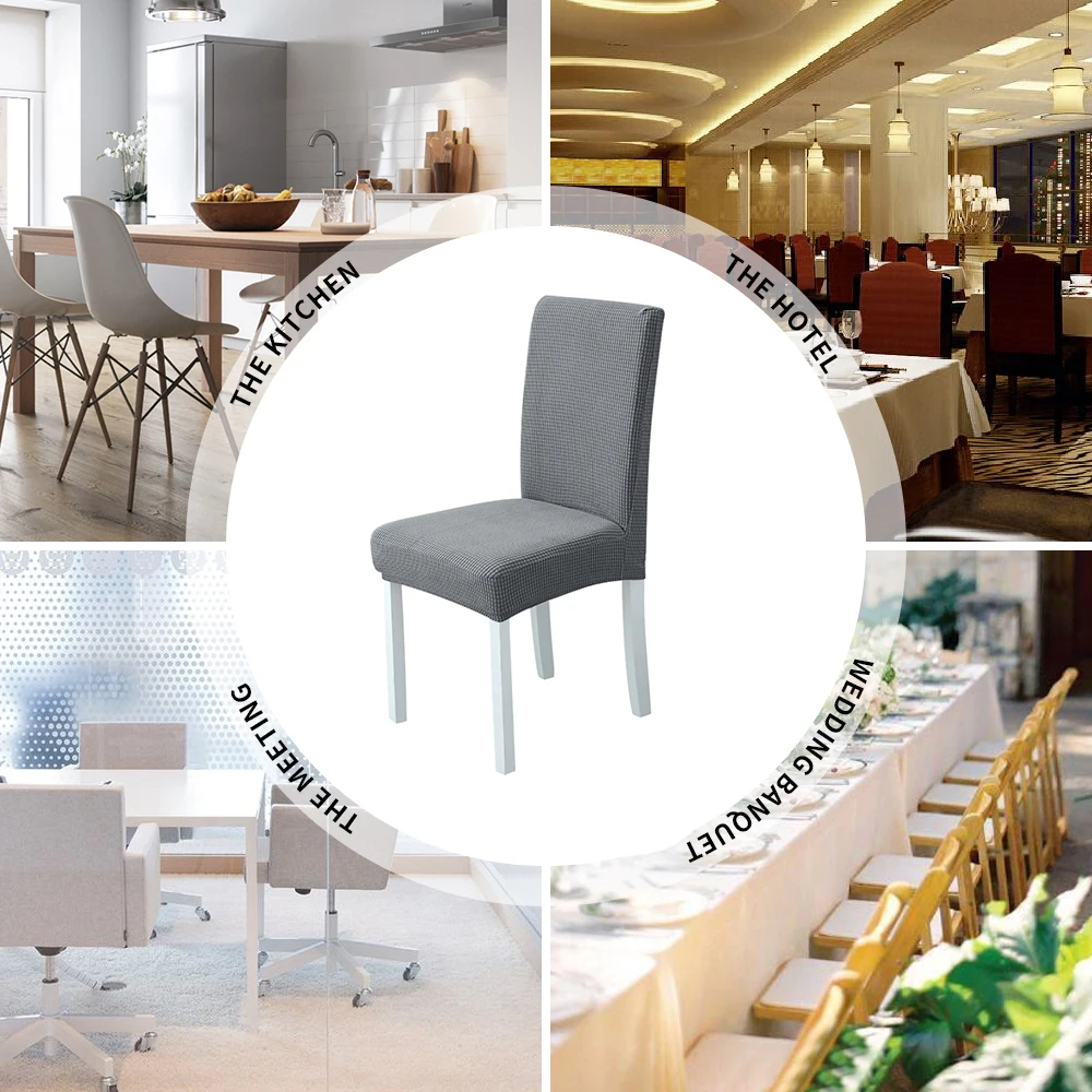 Однотонный флисовый чехол для стула 1/2/4 шт. утолщенные эластичные Чехлы столовой