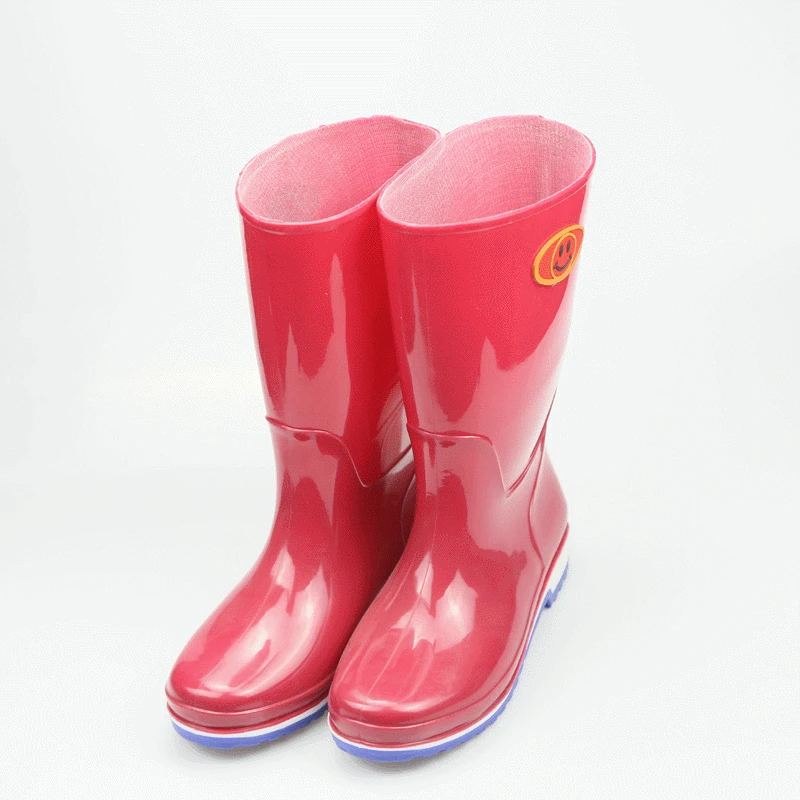 Женские высокие резиновые сапоги прочные водонепроницаемые однотонные с