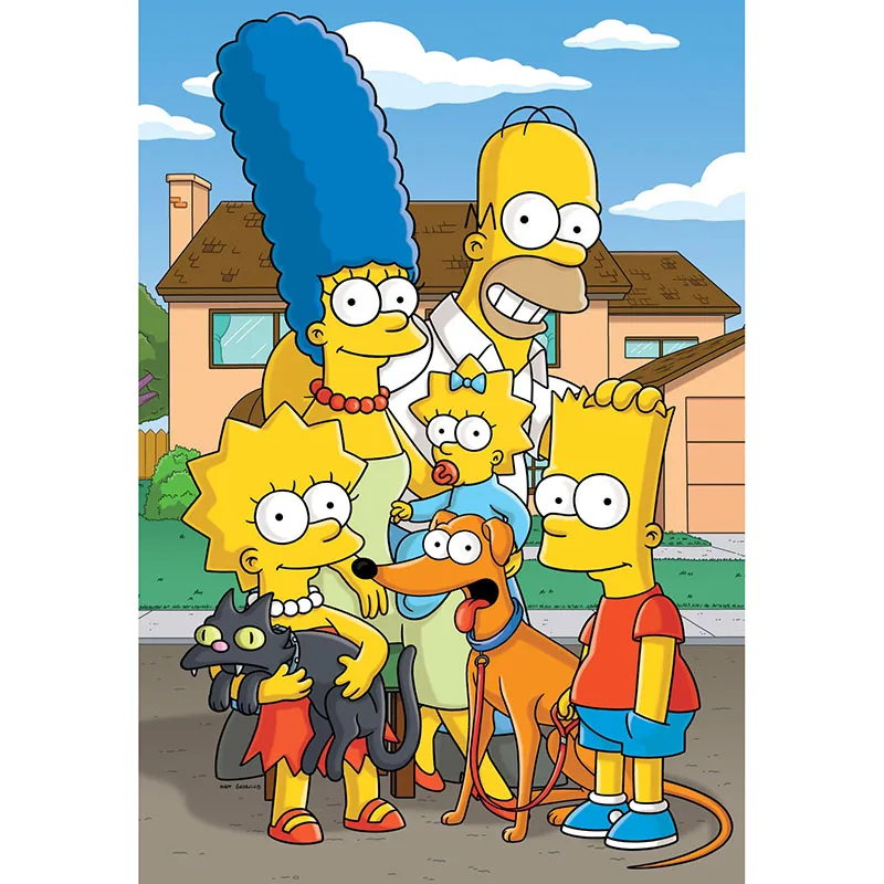 5d diy алмазная живопись анимированные Simpsons постер полная квадратная/круглая