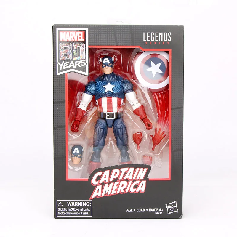 E6347 captain 17 см Marvel Comics 80th anniversary Legends Series винтажные комиксы Капитан Америка ПВХ фигурка коллекционная игрушка - Цвет: E6347 captain