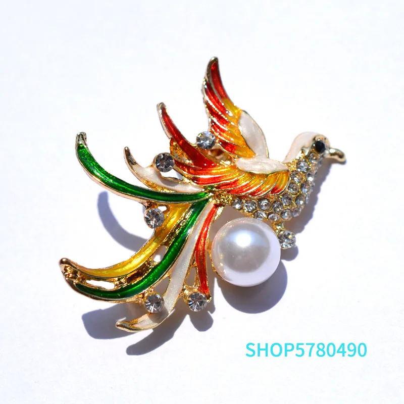 Элегантные эмалированные броши в виде птиц для женщин разноцветные Украшения