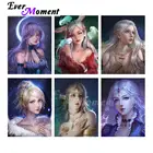 Алмазная живопись с мультяшным портретом девушки Ever Moment, вышивка, полная выкладка, полимерная дрель, украшение для стен 5D, Набор для творчества 4Y597