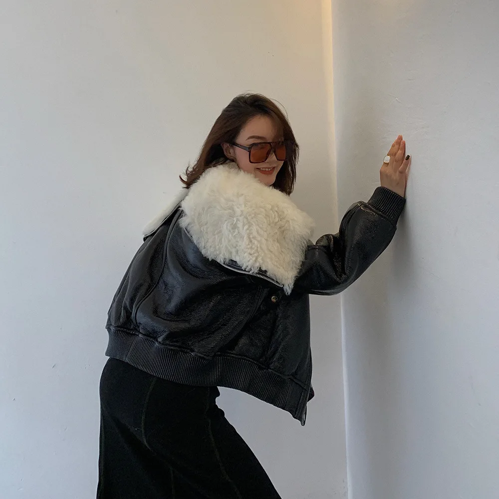 

Fur Female Faux Leather Jacket Autumn Winter Coat Women Clothes 2020 Korean Vintage Warm Tops Manteau Femme ZT4715