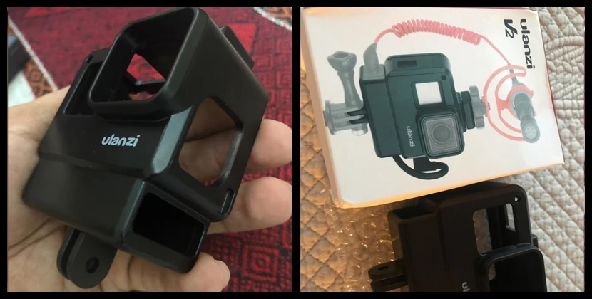 Защитный чехол Ulanzi V2 для Gopro 7, 6, 5, рамка для камеры, крепление для микрофона, адаптер с крышкой для горячего башмака и адаптером для микрофона