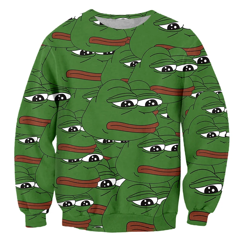 

CJLM Green Frog Sweatshirts Loose Slim Fit Widow Frog Autumn Winter Hoodie Unisex Tops Hoodie Sports Daily Green Wholesale 7XL