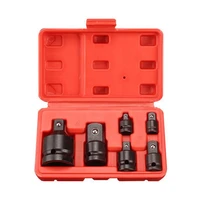6 piece female to male air impact adapter and reducer socket set cr mo steel ball detent tapered square end hand tools