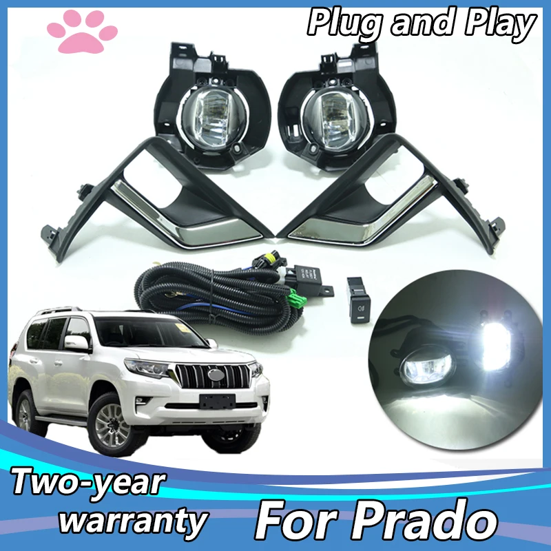 

Car Styling Wires Switch Front Bumper Driving Spot Lamp Led Fog Light for Toyota Prado 2018 Land Cruiser